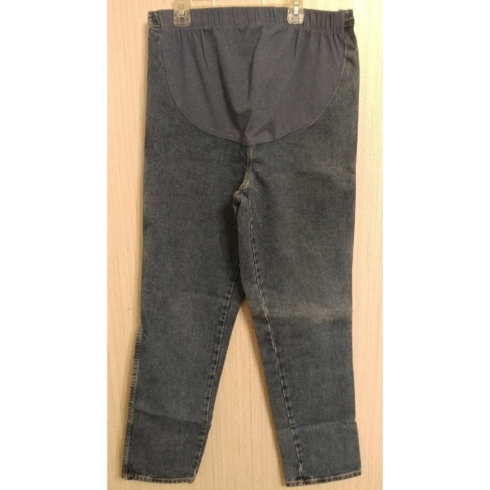 In Due Time Maternity/Pregnancy Pants Fit Size 12 Denim Blue Jeans VERY NICE!!